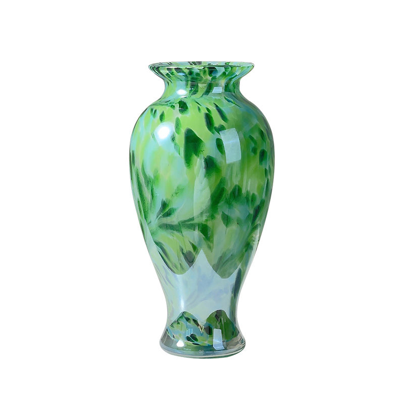 Retro Handmade Green Glass Vase Decoration Home