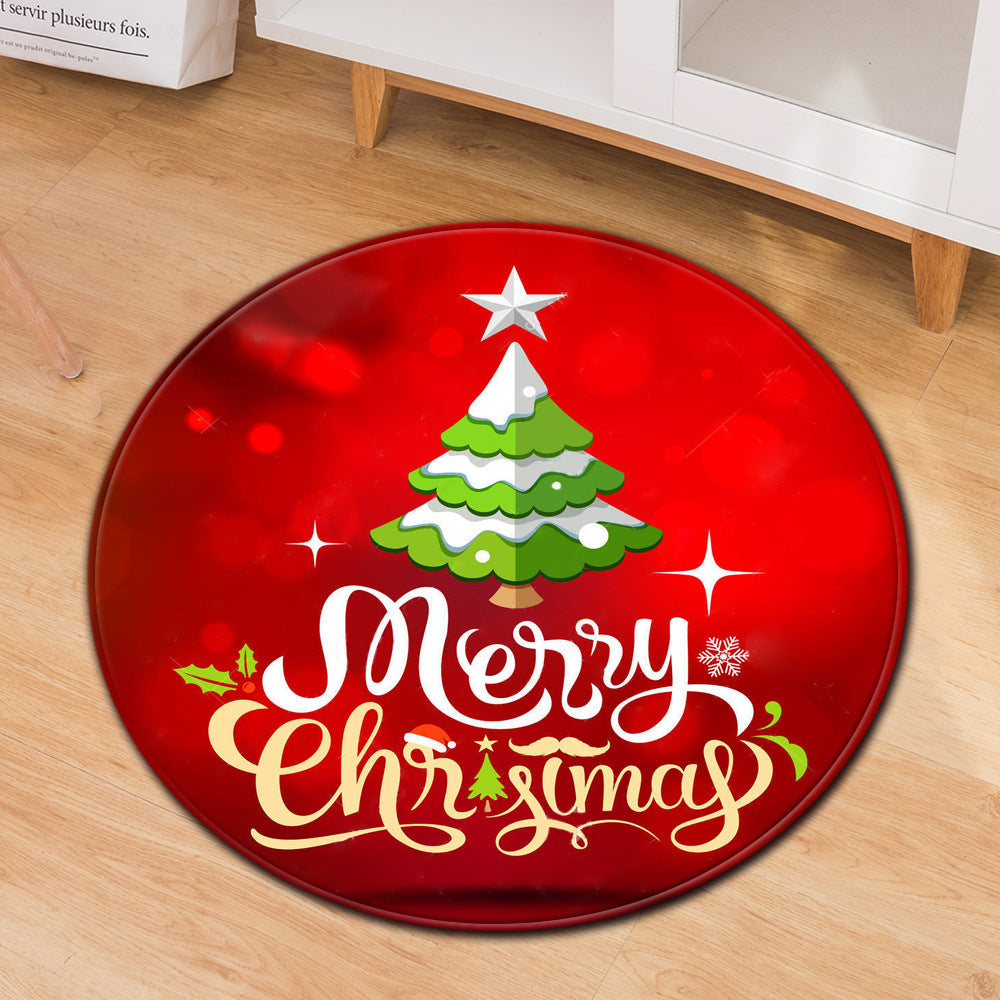 Home Non-slip Round Christmas Festive Doormat