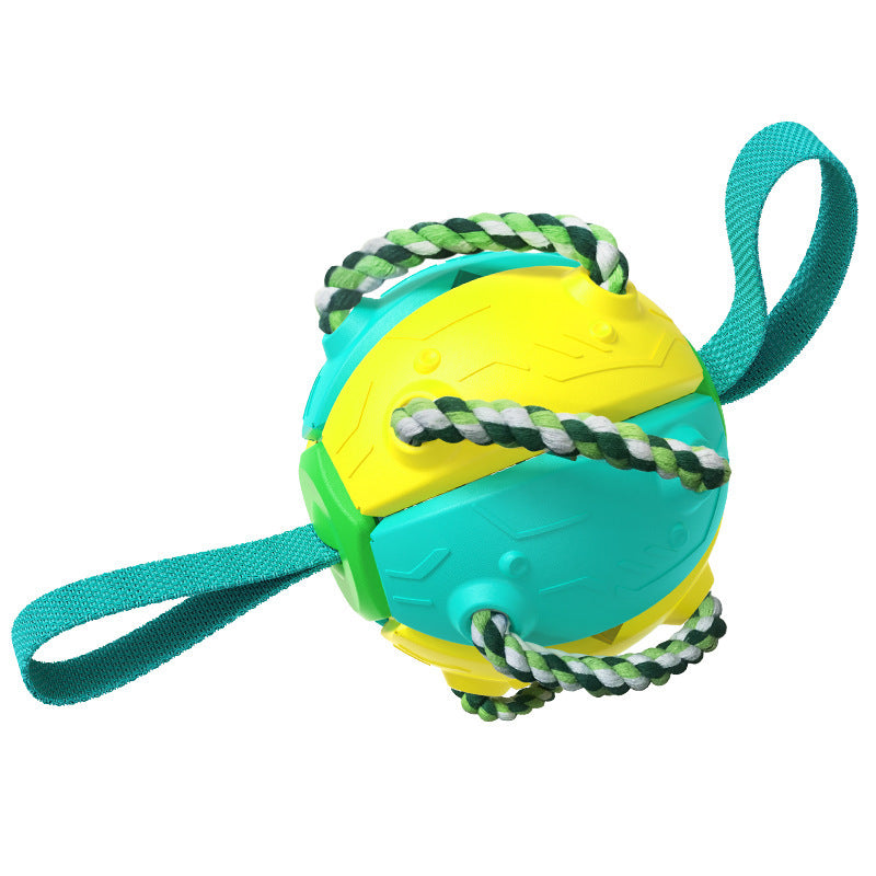 Dog Toy Balls With Chewing Ropes Pet Flying Saucer Ball Dog Toy Interactive Dog Toys For Tug Of War Best Gifts For Small Medium Dogs