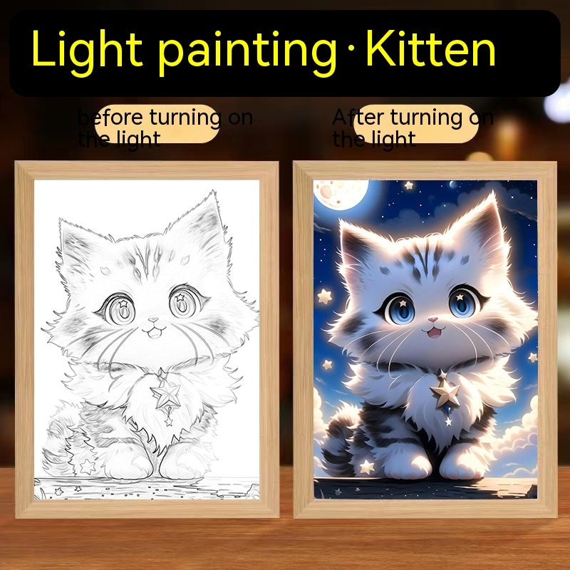 Cats, Dogs, Cute Pets, Glowing Decorative Paintings