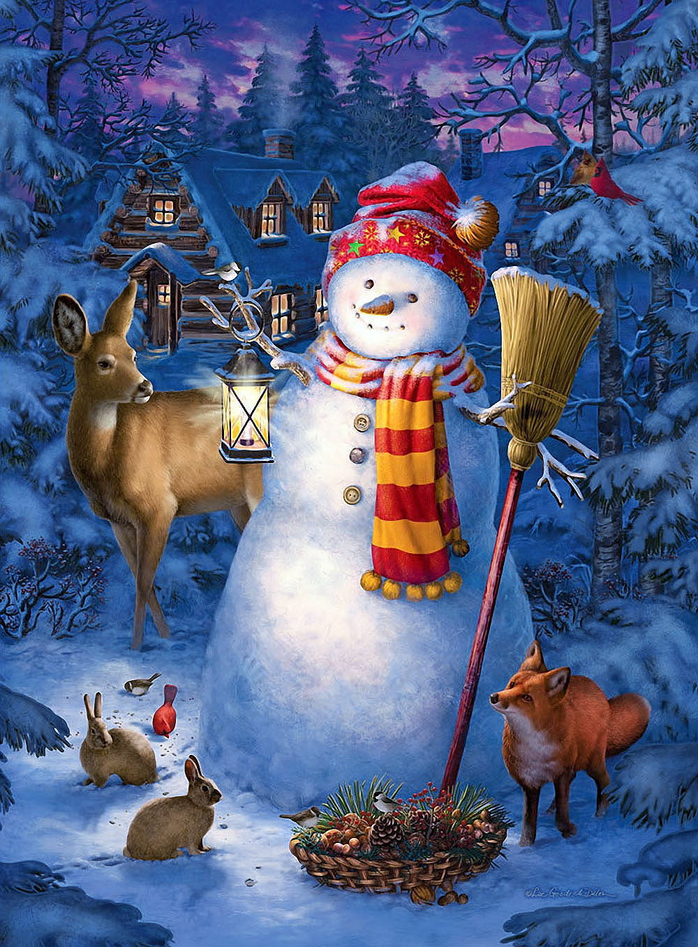 Cartoon Snowman Diamond Painting Santa Home Decoration