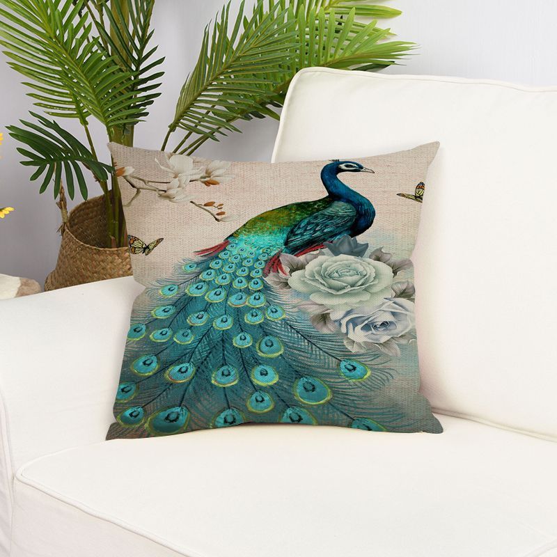 Peacock Feather Cushion Cover Home Decoration Sofa