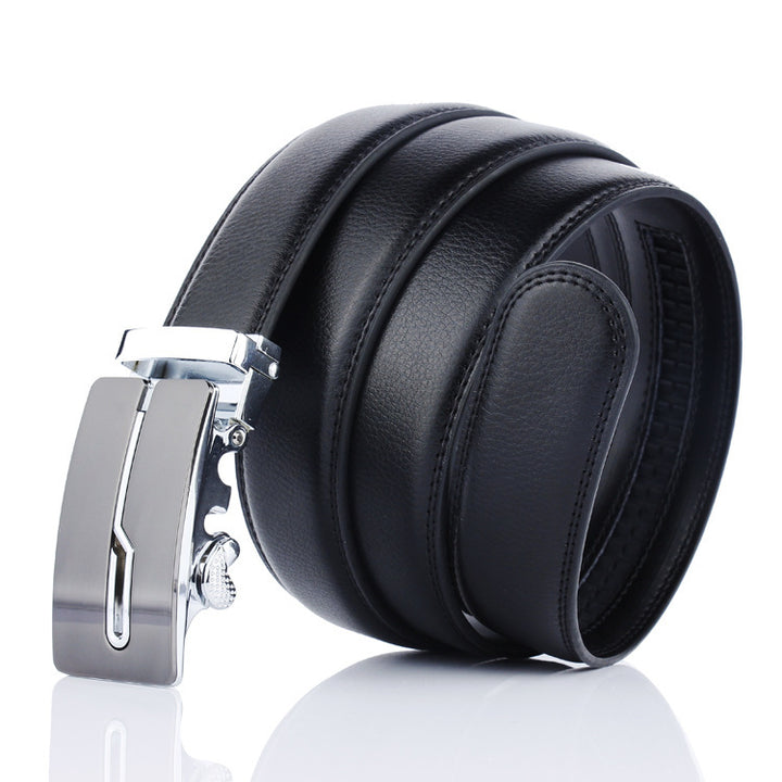 New Men's Leather Belt Men's Business Cowhide Belt Online Best-selling Product Label-free Automatic Buckle Pant Belt