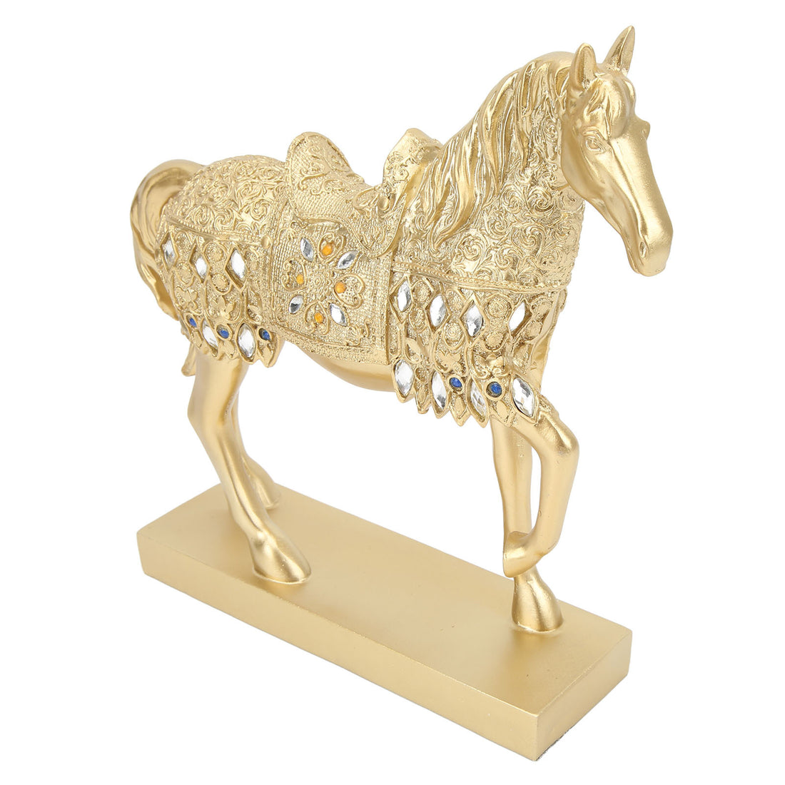 Golden Horse Decor Animal Art Horse Figurine and Statue Ornament for Home Office