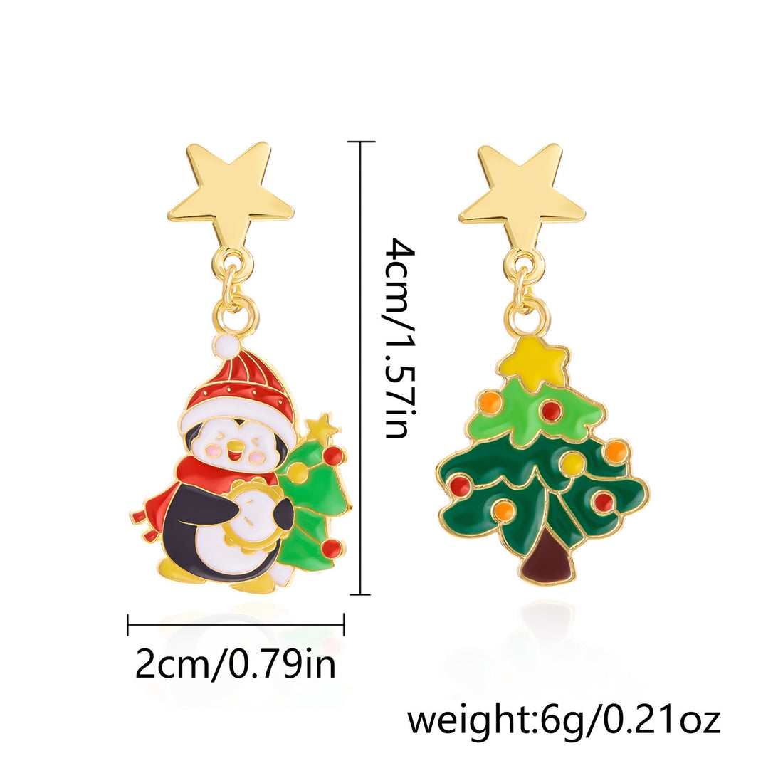 Christmas Earrings Women's Asymmetric Cartoon