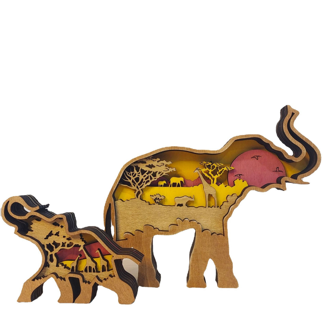 New Wooden Carved Elephant Creative Home Decoration