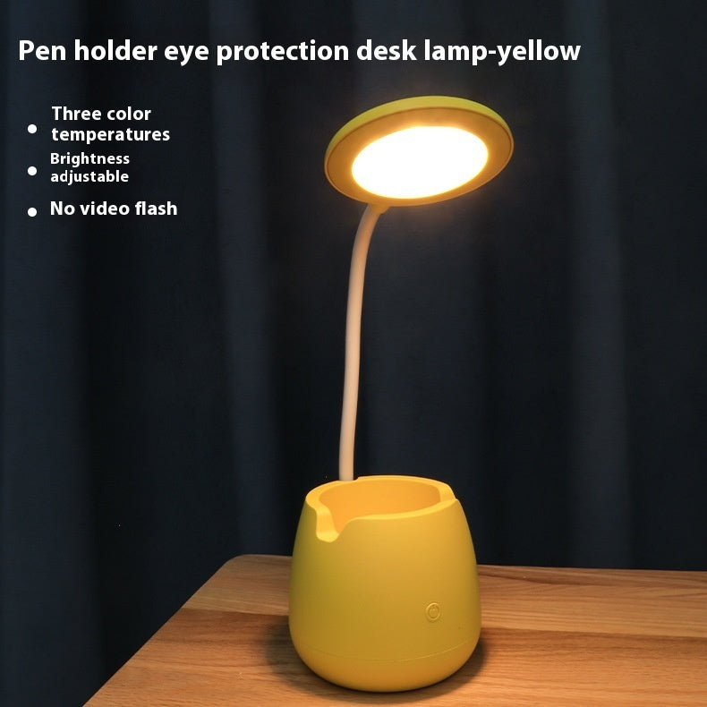 Led Pen Container Table Lamp Eye Protection Learning Dedicated Bedside Student Dormitory Reading USB Charging Small Night Lamp