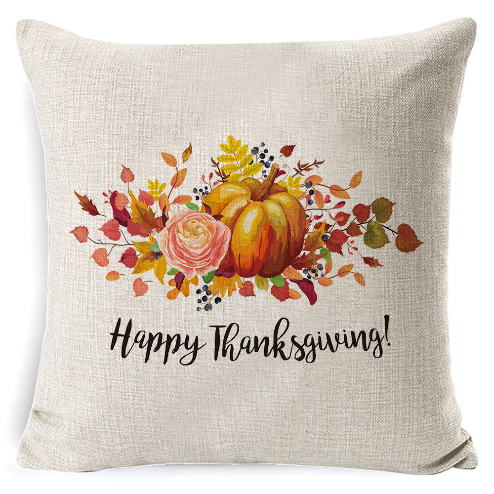 Thanksgiving pumpkin car sofa pillow