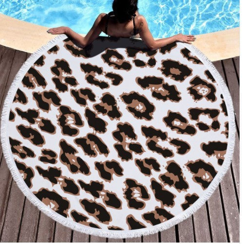 Round printed beach towel