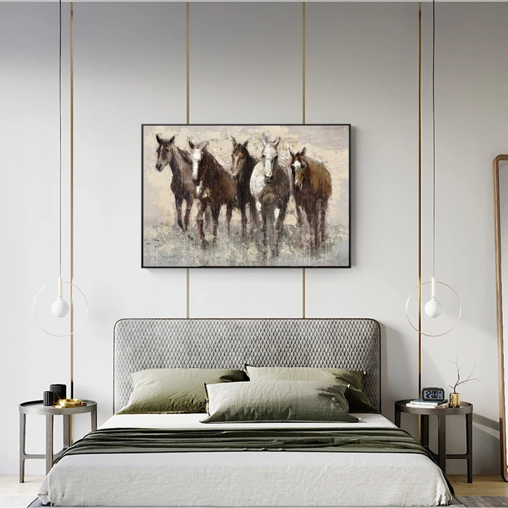 Abstract Horse Canvas Picture Wall Art Print Poster