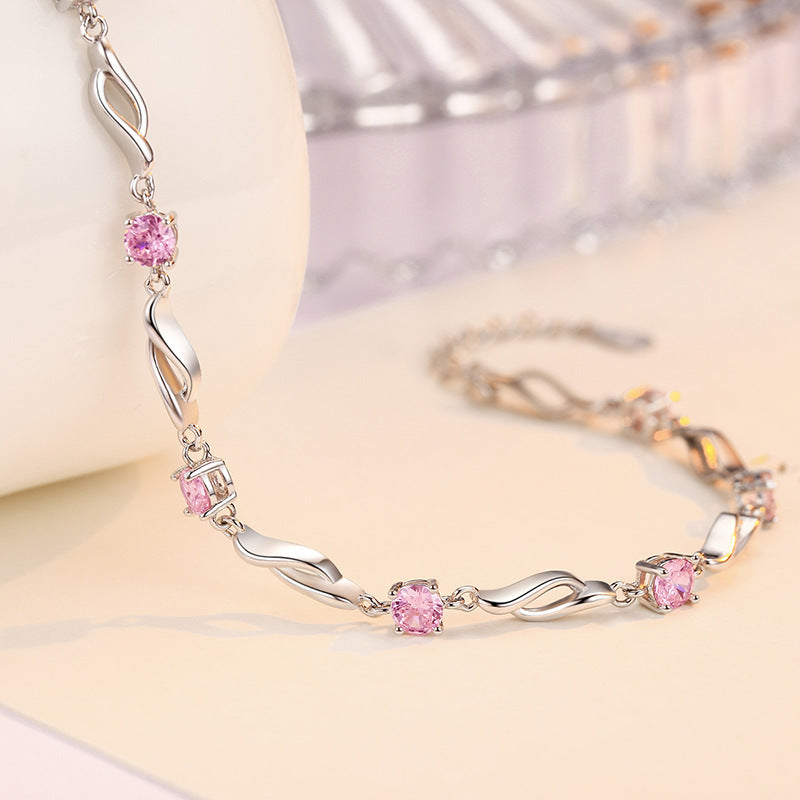 New Arrival Crystal Bracelet S925 Sterling Silver Bracelet Niche Design Fashion Personality Simple Bracelet Women Wholesale