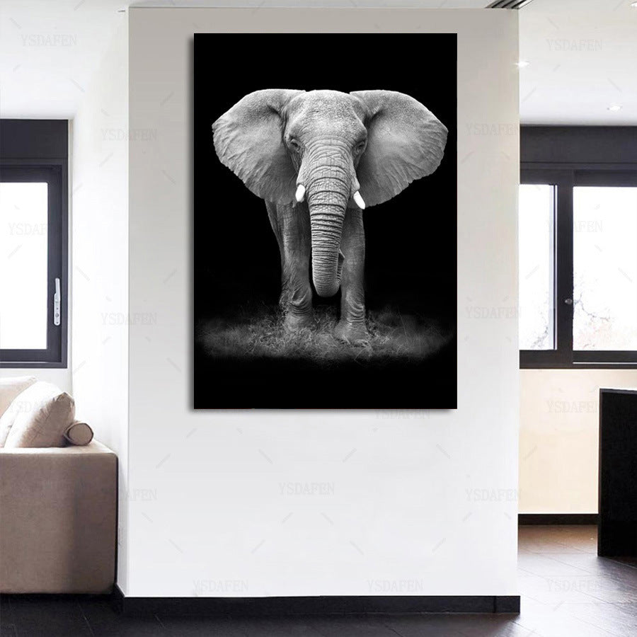 Home decoration inkjet oil painting single elephant