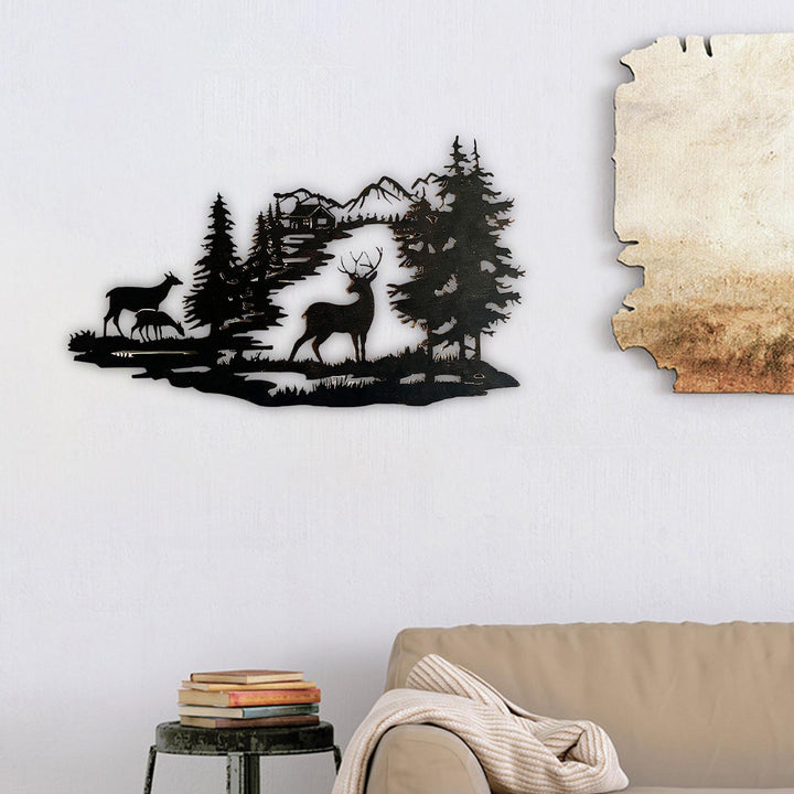 Metal Wall Forest Deer Home Decoration Crafts