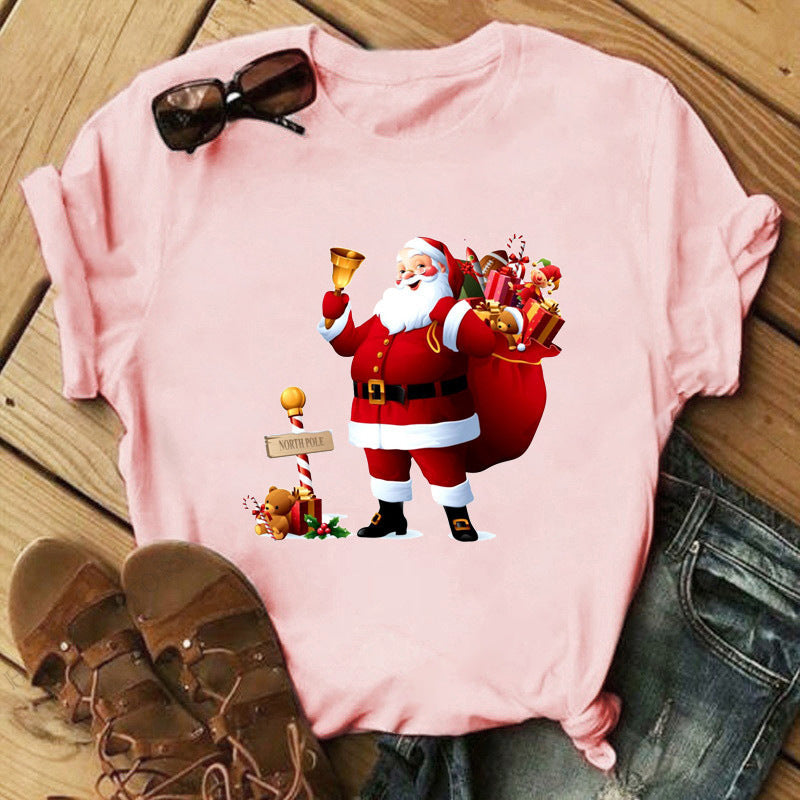 Christmas Print Ladies  Short Sleeve