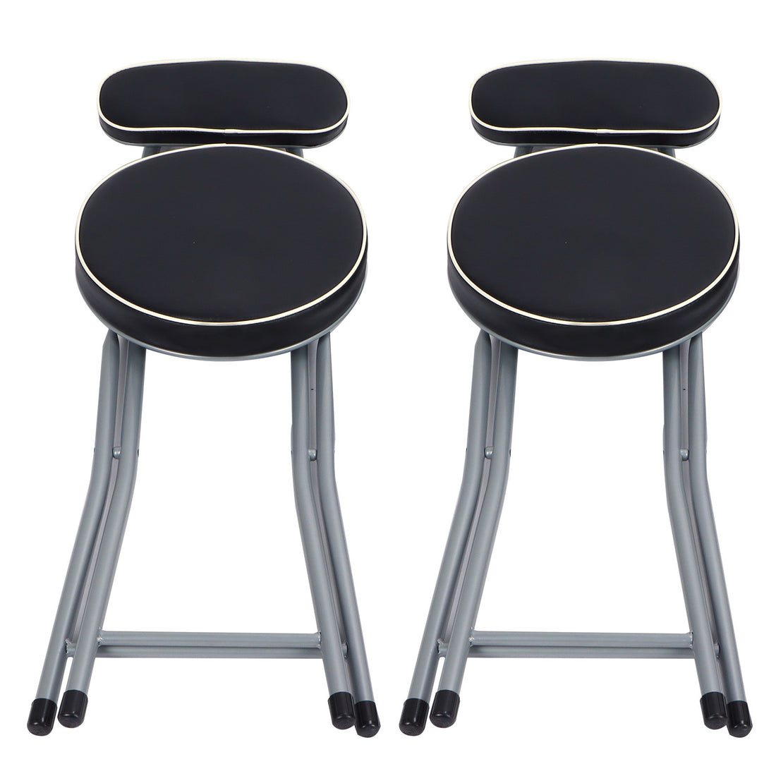 2PCS Cushioned Folding Stool Multifunctional Foldable Padded Chair for Home Office