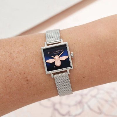 Small band small square shell ladies watch double Roman scale steel watch quartz