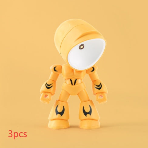 Cute LED Hero Table Lamp Mini Portable Cool Mecha Cute Robot Night Light Bedroom Home Decoration Kids Boys Gifts