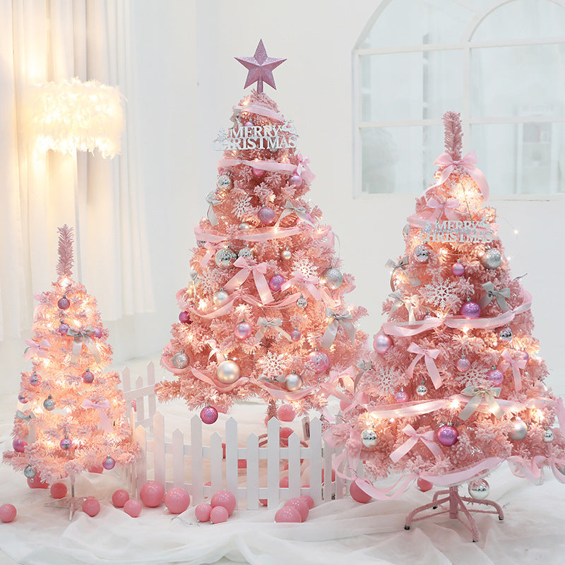 PinkChristmas Tree Package Home Flocking Decoration