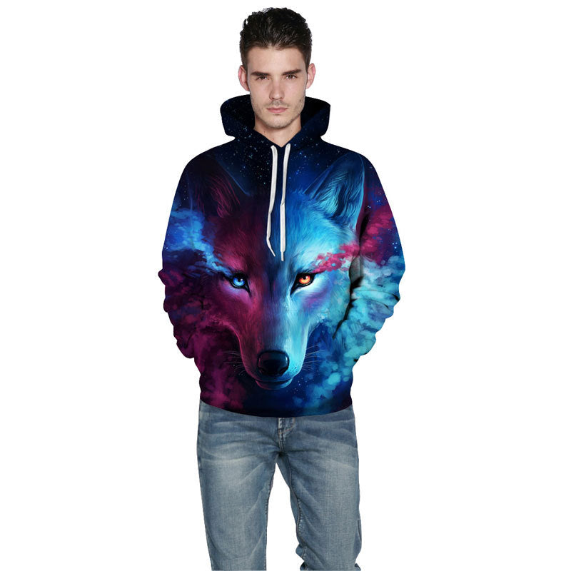 Mr 1991INC Space Galaxy Sweatshirts Men women Tracksuits Tops Print Galaxy Wolf