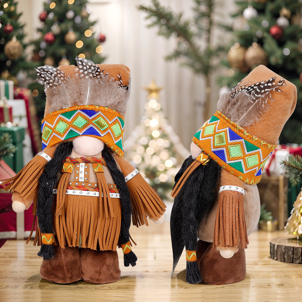 Thanksgiving Decoration Indian Faceless Doll Ornaments