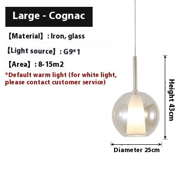 Nordic Restaurant Glass Chandelier Simple