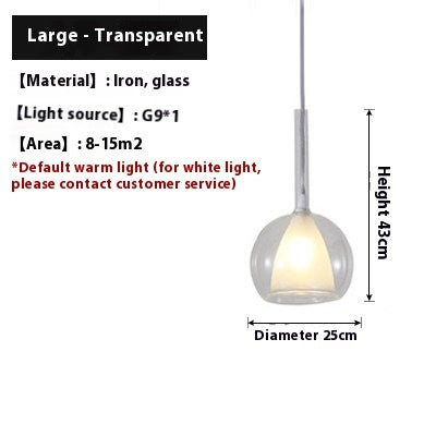 Nordic Restaurant Glass Chandelier Simple