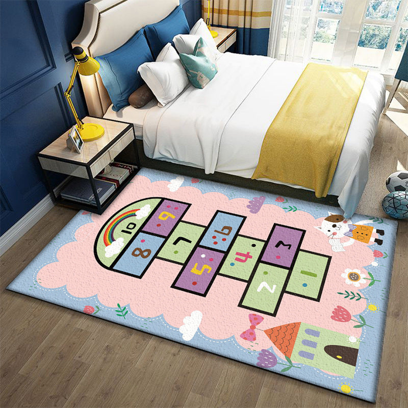 Children's Hopscotch Mat Early Childhood Education Jumping Grid Game Flying Chess Cartoon Carpet