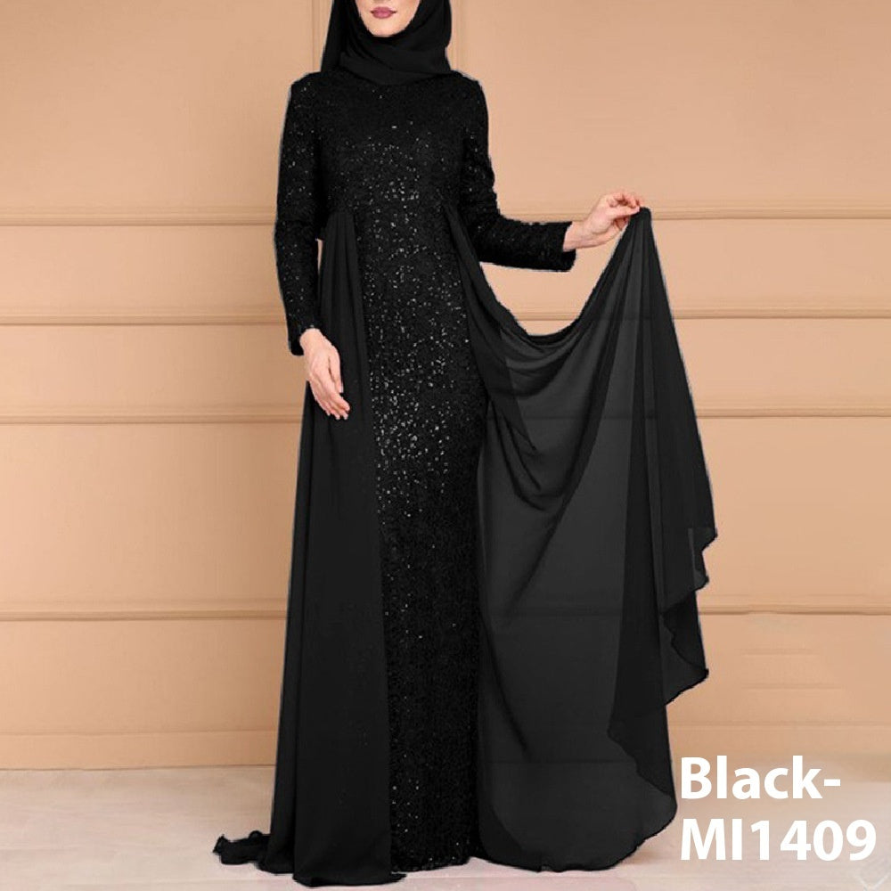 Sequin Elegant Slim-fit Long Sleeve Dress