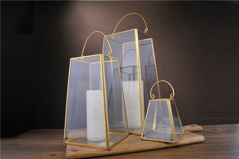 Trapezoidal Portable Greenhouse Storm Lantern Home Decoration