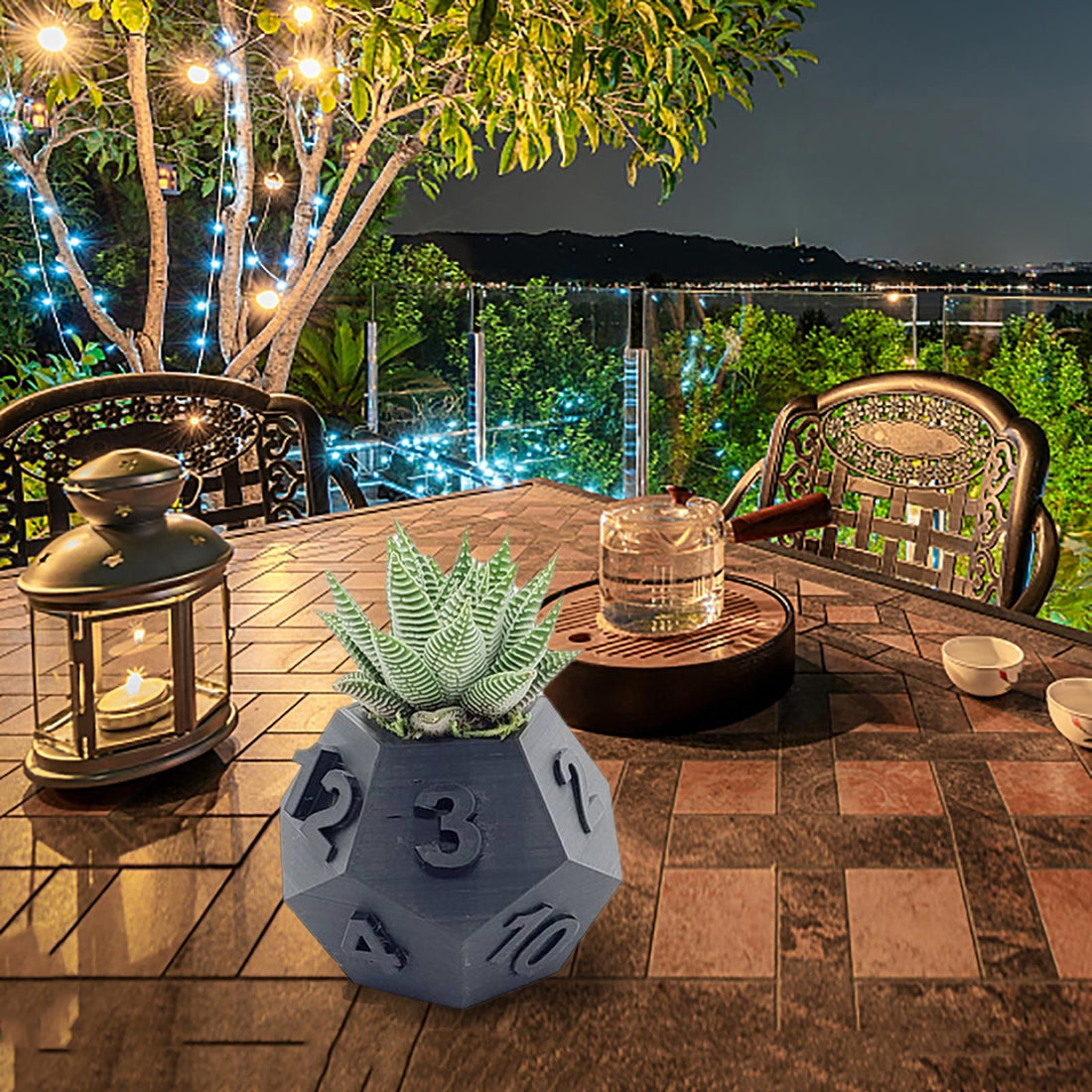 3D Printed Plant Pot Table Top RPG Dice Succulent Planter Set Home Decoration Multifunction Garden Flower Pot