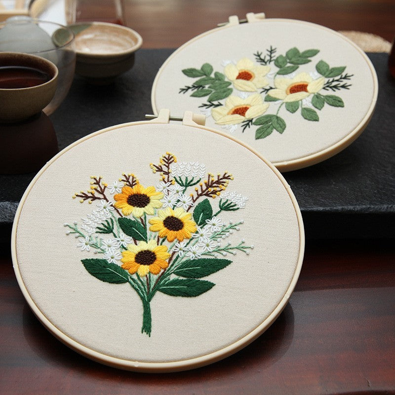 Hand-made Diy Material Package For Embroidered Butterfly Flowers And Paintings