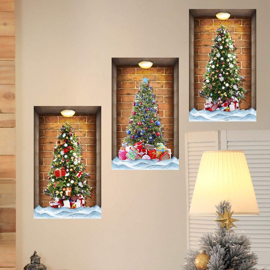 Christmas Tree Gift Atmosphere Decorative Wall Stickers