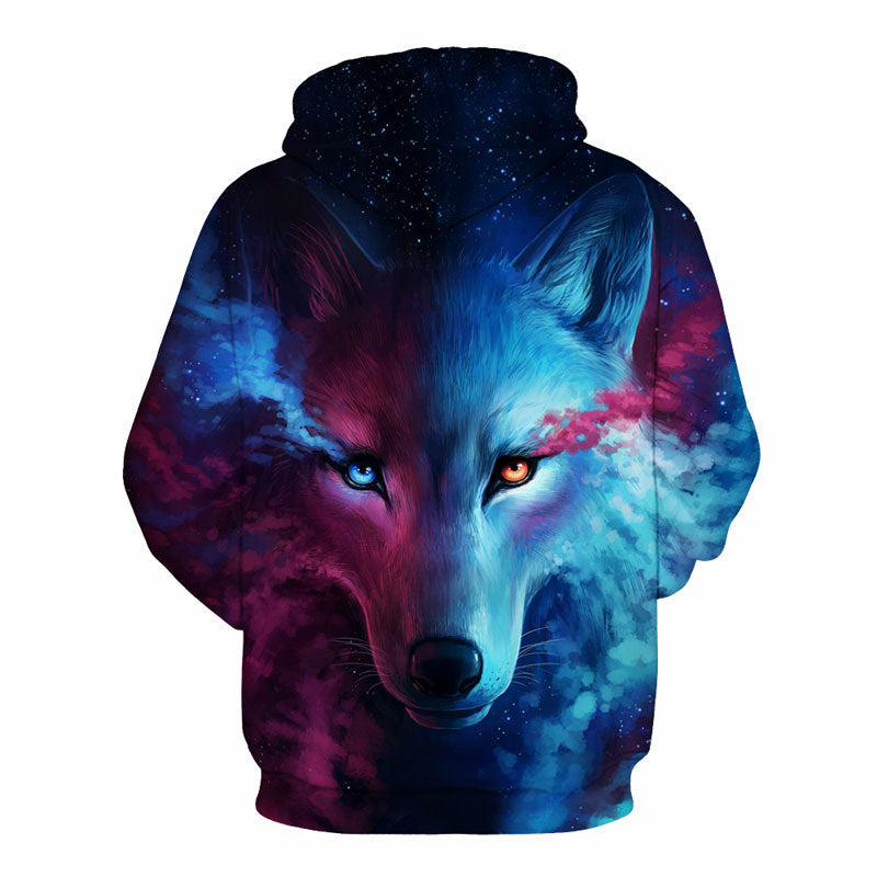 Mr 1991INC Space Galaxy Sweatshirts Men women Tracksuits Tops Print Galaxy Wolf