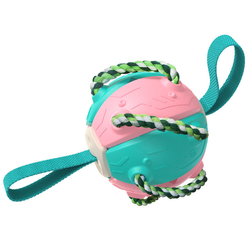 Dog Toy Balls With Chewing Ropes Pet Flying Saucer Ball Dog Toy Interactive Dog Toys For Tug Of War Best Gifts For Small Medium Dogs