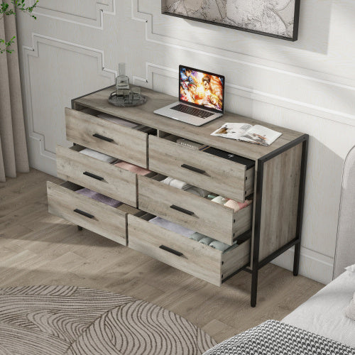 Wooden Dresser With 6 Drawers, Wooden Storage Cabinet In Bedroom