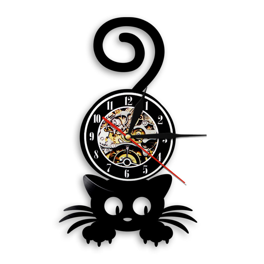 Retro nostalgic animal home decoration vinyl clock