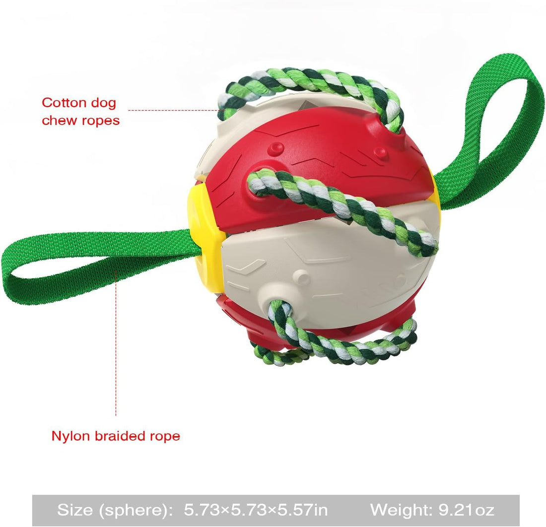 Dog Toy Balls With Chewing Ropes Pet Flying Saucer Ball Dog Toy Interactive Dog Toys For Tug Of War Best Gifts For Small Medium Dogs