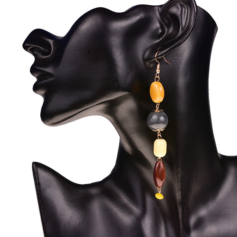 Foreign Trade Hot New Product Earrings  Handmade Pottery Bead Tassel Earrings