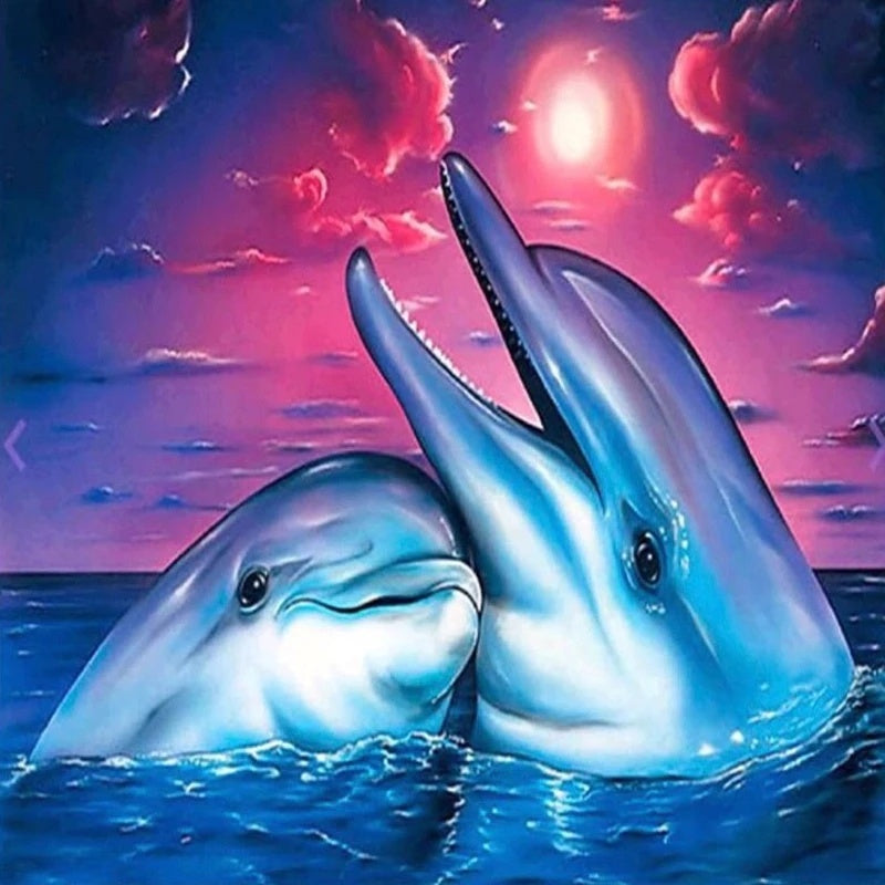 All Square Round Diamond 5D DIY Diamond Painting Animal Dolphin Lover 3D Embroidery Cross Stitch 5D Home Decoration Gift