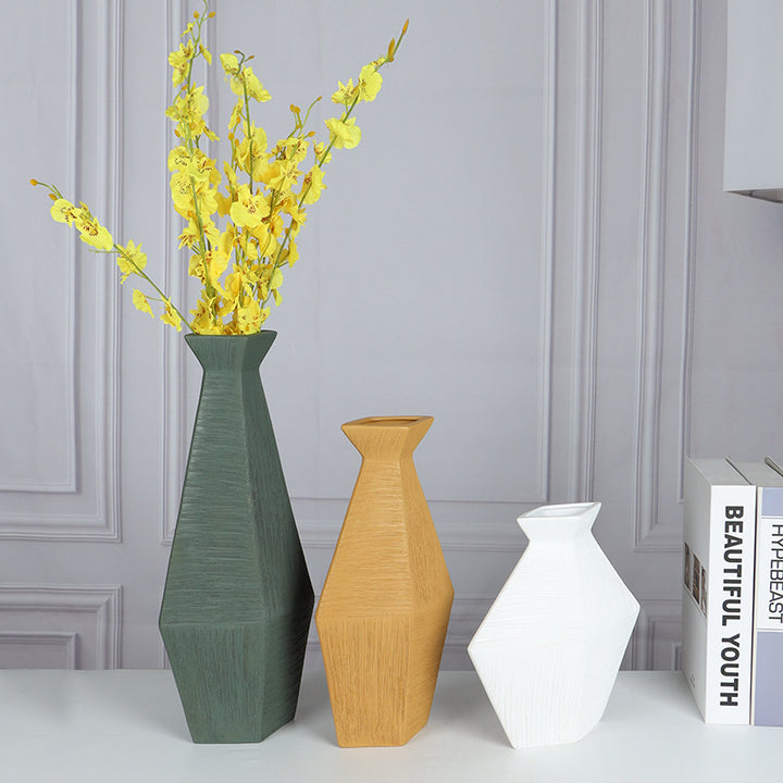 Creative geometric vase three-piece home decoration