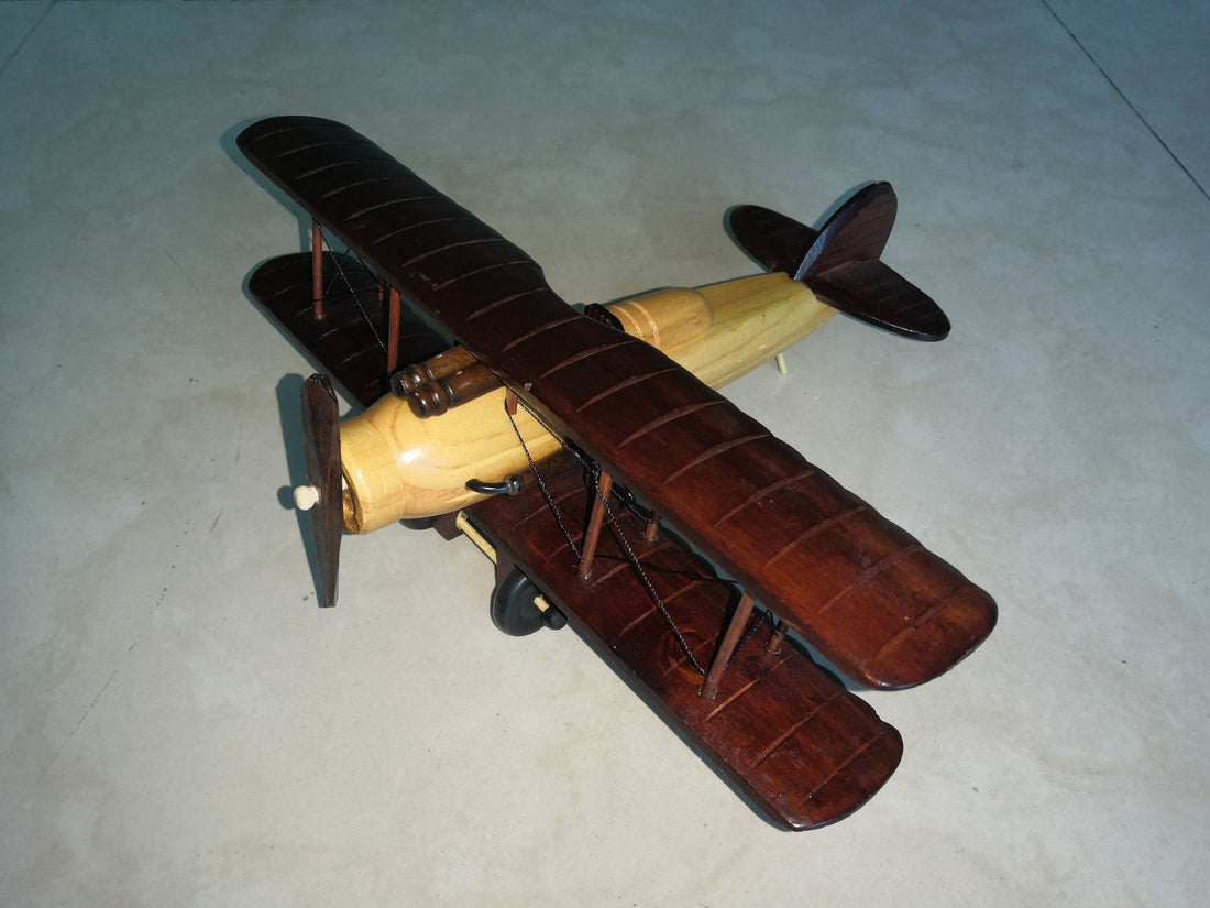 Retro Wooden Airplane Decoration Creative Home Desktop