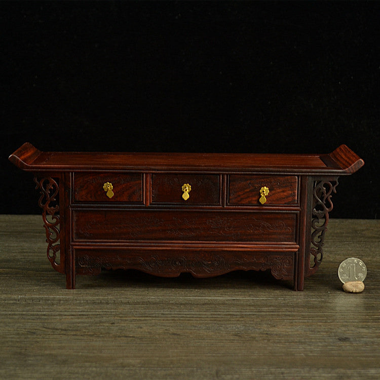 Miniature Furniture Model Mahogany Wardrobe Table Stool