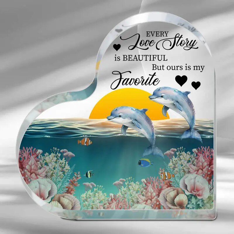 Acrylic Ornament Heart-shaped Craft Commemorative Gift