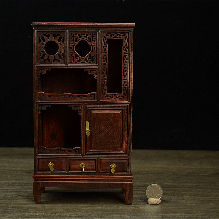 Miniature Furniture Model Mahogany Wardrobe Table Stool