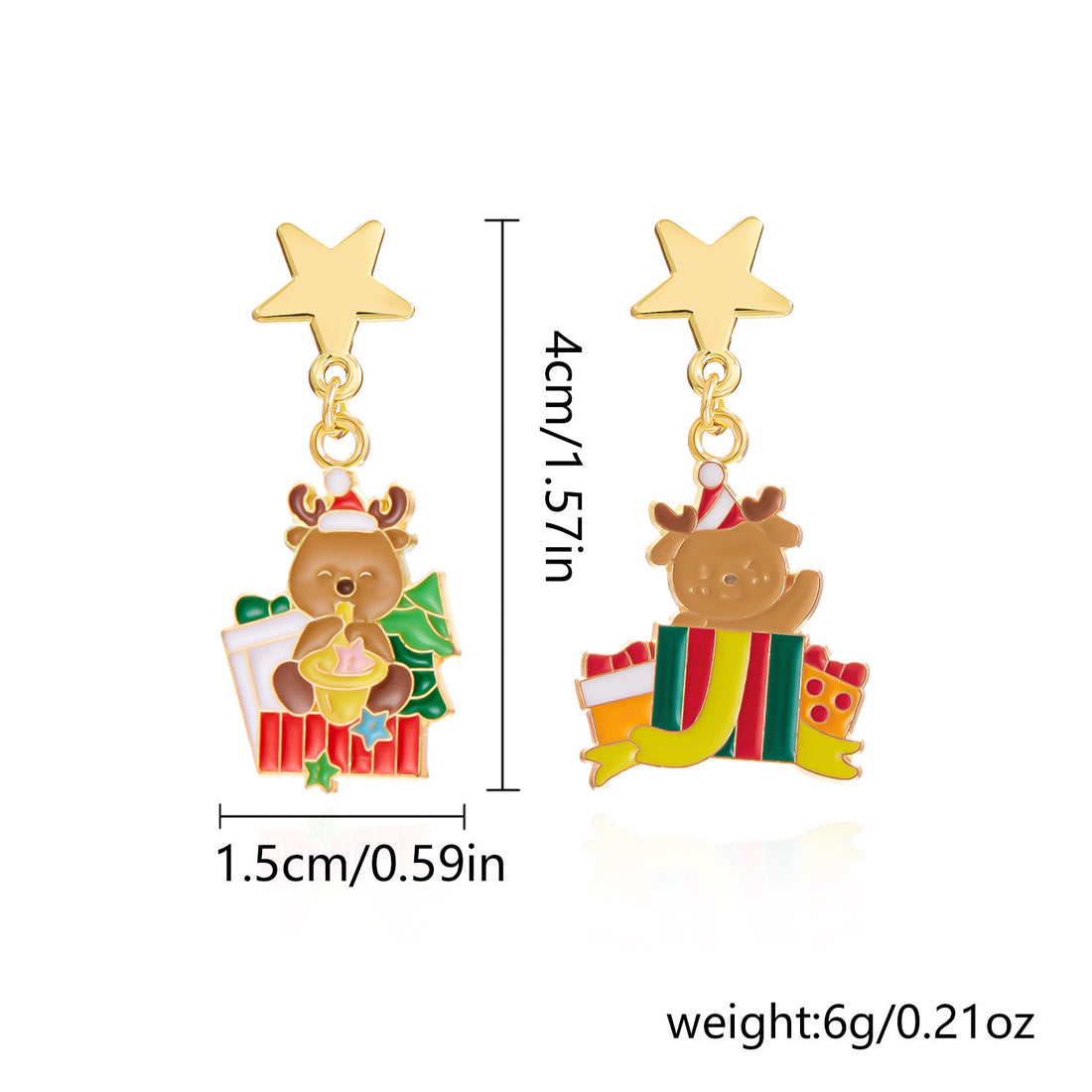 Christmas Earrings Women's Asymmetric Cartoon