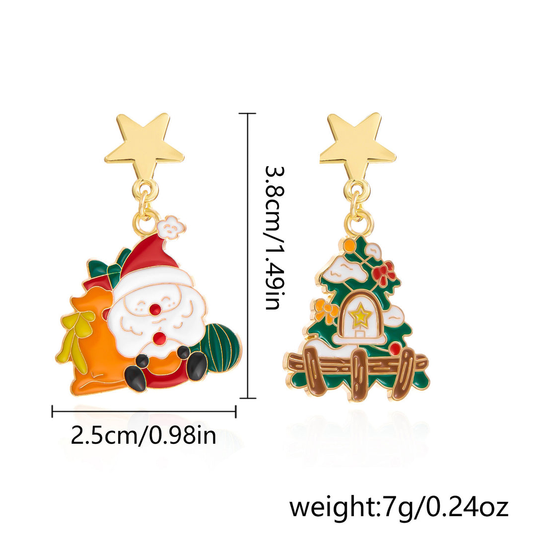 Christmas Earrings Women's Asymmetric Cartoon