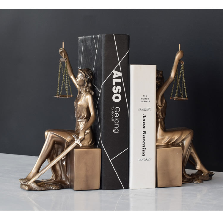 Home Decoration Bronze Goddess Of Justice Bookend