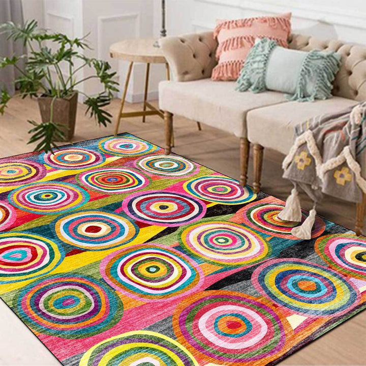 Striped Ethnic Style Living Room Bedroom Bedside Carpet Floor Mat