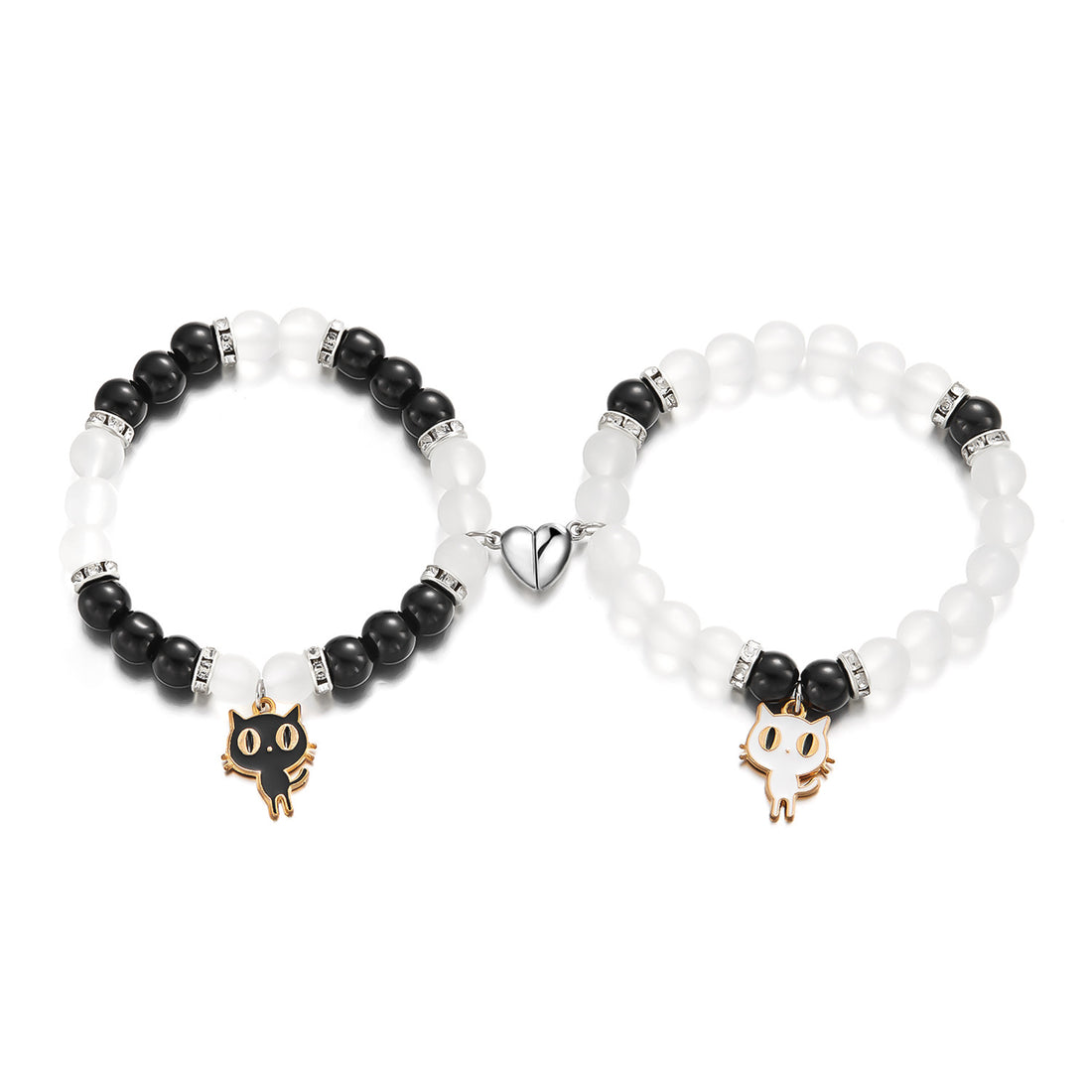 Black And White Cat Bracelet Fashion Love Magnetic