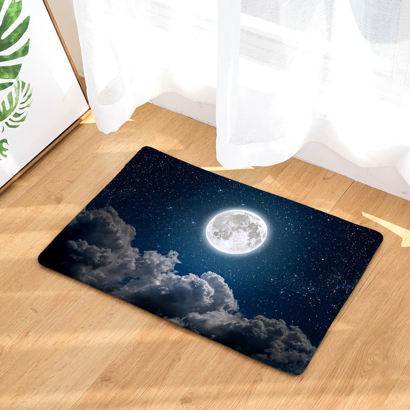 Digital printing flannel floor mat door mat bathroom absorbent non-slip cushion seat cushion carpet